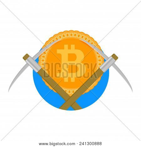 Crypto Mine Farm Icon. Mining Pool Symbol, Vector Illustration