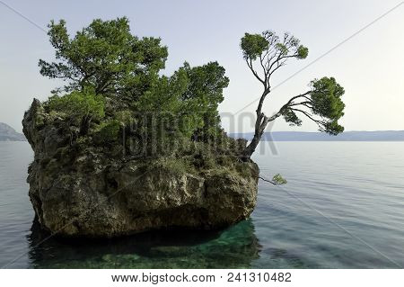 Kamen Brela - Tiny Famous Island In Brela, Makarska Riviera, Dalmatia, Croatia