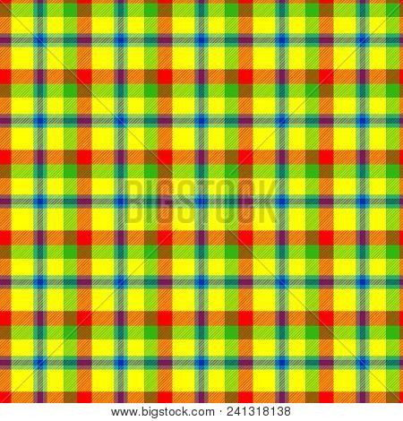 Seamless Tartan Gingham Retro Vintage Colorful Pattern Design