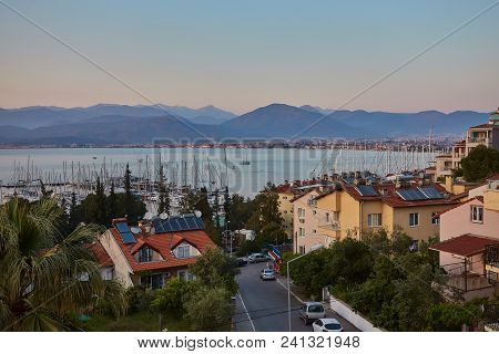 Beautiful Bay And Port Of Fethiye During Sunset, Turkey