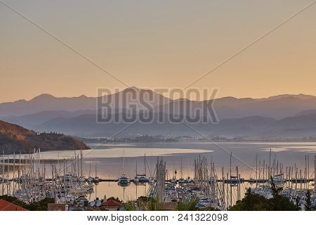 Beautiful Bay And Port Of Fethiye During Sunset, Turkey
