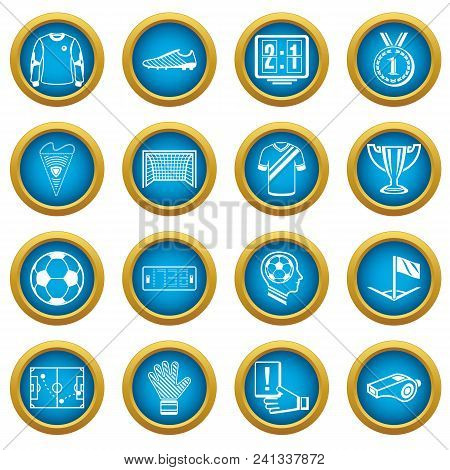 Soccer Football Icons Set. Simple Illustration Of 16 Soccer Football Vector Icons For Web
