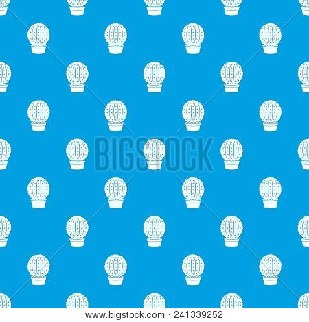 Echinocactus Pattern Vector Seamless Blue Repeat For Any Use