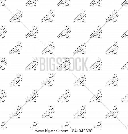 Hockey Player Pattern Vector Seamless Repeating For Any Web Design