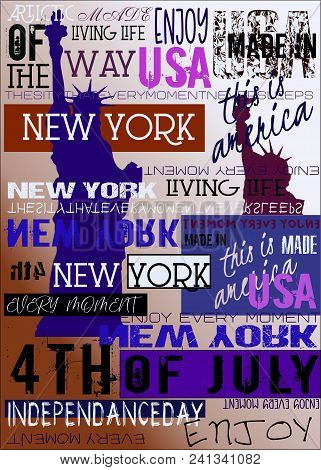 New York Usa Nyc Poster 4th July Edition