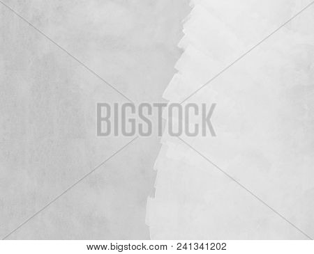 Abstarct Background From Grey Concrete With White Color Painted. Art Wall For Backdrop.