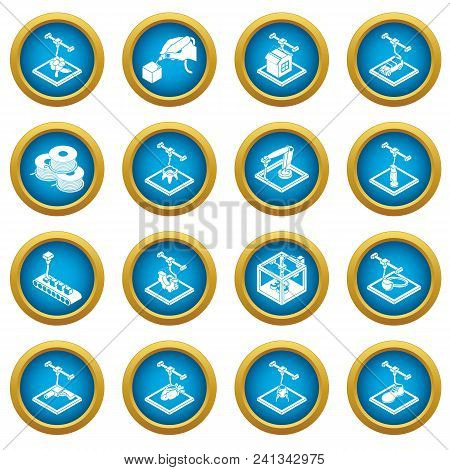 3d Printing Icons Set. Simple Illustration Of 16 3d Printing Icons Set Vector Icons For Web