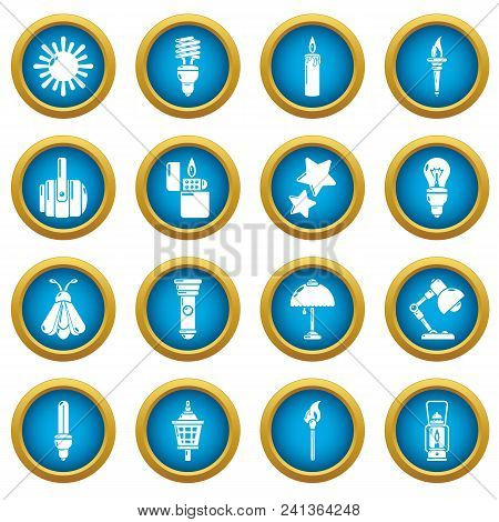 Light Source Icons Set. Simple Illustration Of 16 Light Source Vector Icons For Web