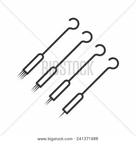 Tattoo Needles Pack Linear Icon. Thin Line Illustration. Magnum, Round Shader And Liner Needles. Con