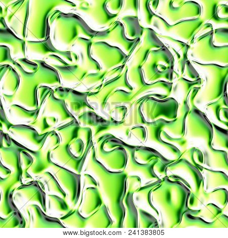 Abstract Infra Green Vivid Shiny Wrinkled Seamless Texture Pattern