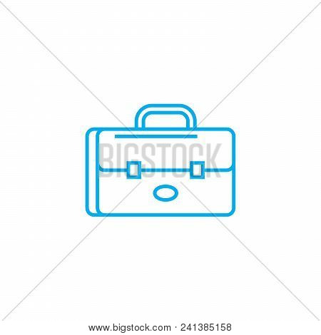 Brief Bag Line Icon, Vector Illustration. Brief Bag Linear Concept Sign.