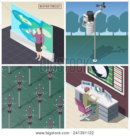 Weather Prediction, Forecaster At Work, Wind Measurement Device, Reflectors Of Radio Signals, Isomet