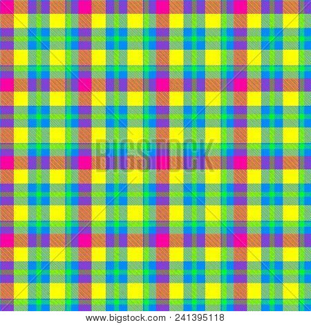 Tartan Striped Rainbow Bright Colors Colorful Optimistic Fun Joyful Pattern Seamless Design