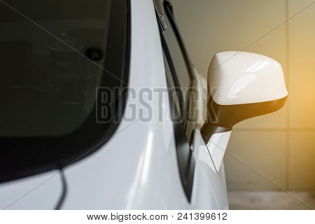 Car Mirror Side Rear View White Color