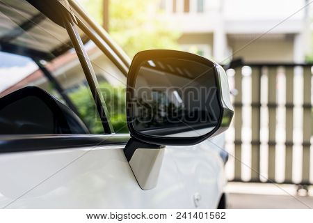 Car Mirror Side Rear View White Color
