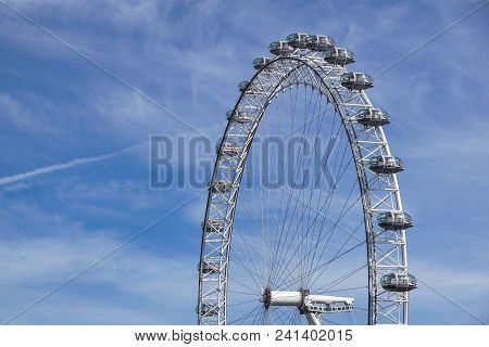 London, United Kingdom - May 6: Detail Of London Eye On May 6, 2011 In London, Uk. London Eye Is The