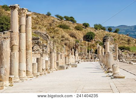 Ancient Efes Efesus City Ruins In Turkey Near Selcuk