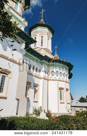 Church Of The Holy Fathers Is Orthodox Church Which Located In Boroaia Town In Suceava County, Roman