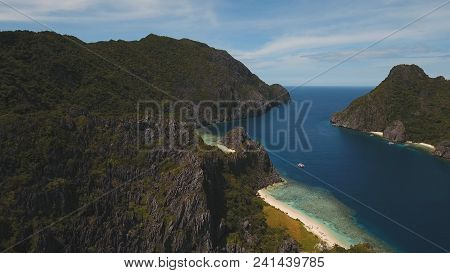 Tropical Islands, Aerial View. Aerial View: Sea And The Tropical Islands. Tropical Bay In El Nido. A