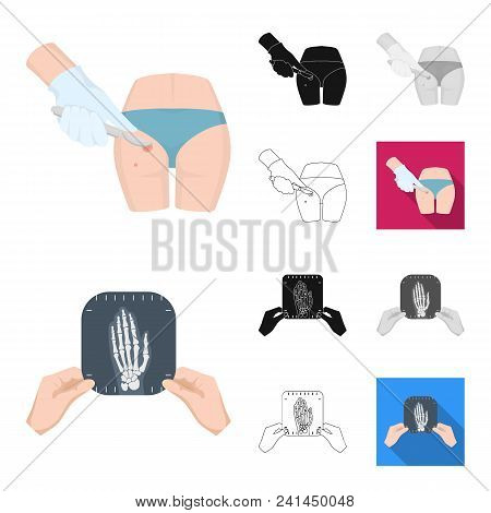 Manipulation By Hands Cartoon, Black, Flat, Monochrome, Outline Icons In Set Collection For Design. 