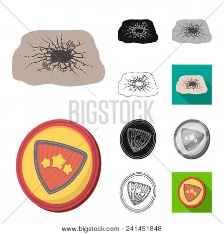 A Fantastic Superhero Cartoon, Black, Flat, Monochrome, Outline Icons In Set Collection For Design. 