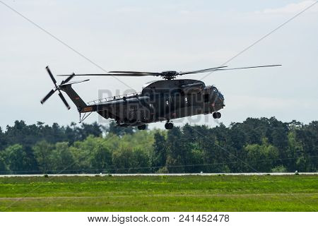 Berlin, Germany - April 26, 2018: Demonstration Flight Of The Medium Utility Military Helicopter Nhi