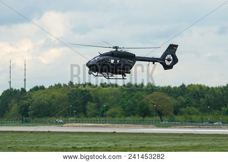 Berlin, Germany - April 26, 2018: Take Off Of The Utility Helicopter Airbus Helicopters H145m. Germa