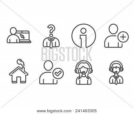 Set Of Support, Online Education And Identity Confirmed Icons. Hiring Employees, Add User And Shippi