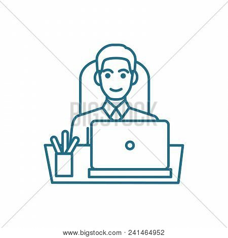Desire To Work Line Icon, Vector Illustration. Desire To Work Linear Concept Sign.
