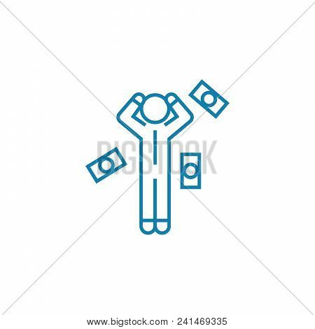 Financial Difficulties Line Icon, Vector Illustration. Financial Difficulties Linear Concept Sign.