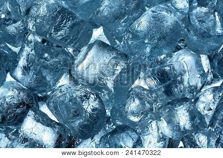Texture Of Ice.transaprent Ice.ice Cubes.ice Cubes For Cocktails Close-up.