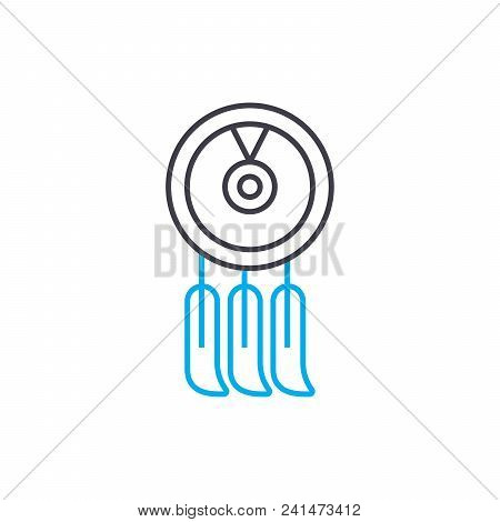Indian Amulet Line Icon, Vector Illustration. Indian Amulet Linear Concept Sign.