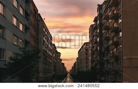 Architectural Details Of The Modern Apartment Building.