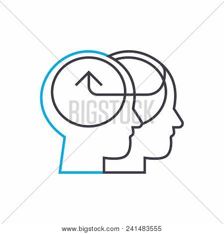 Knowledge Sharing Line Icon, Vector Illustration. Knowledge Sharing Linear Concept Sign.