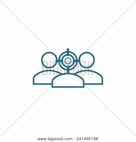 Target Clientage Identification Line Icon, Vector Illustration. Target Clientage Identification Line