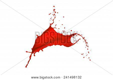 Red Paint Splash Isolated On White Background