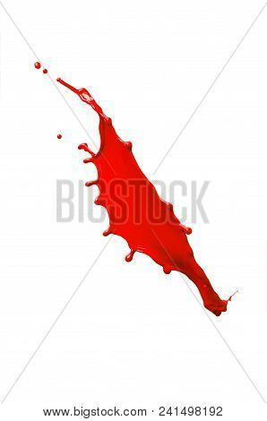 Red Paint Splash Isolated On White Background