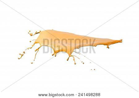 Orange Paint Splash Isolated On White Background