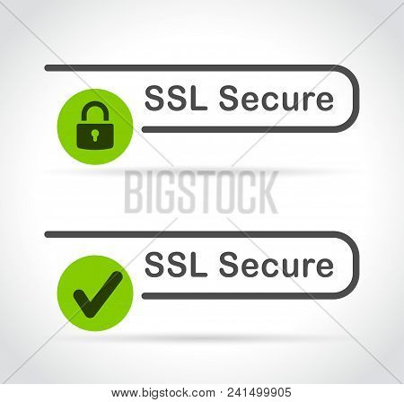 Illustration Of Ssl Secure Icons On White Background
