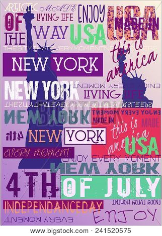New York Usa Nyc Poster 4th July Edition