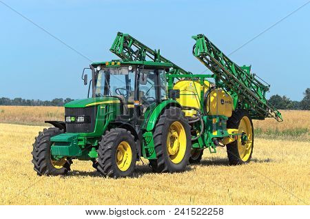 John Deere Tractor And Trailed Sprayer