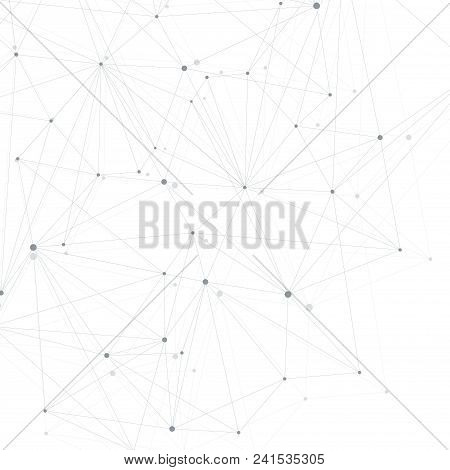 Abstract Polygonal Background With Connected Lines And Dots. Minimalistic Geometric Pattern. Molecul