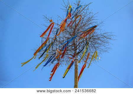 Maypole With Colored Ribbons / Maypole Against The Blue Sky