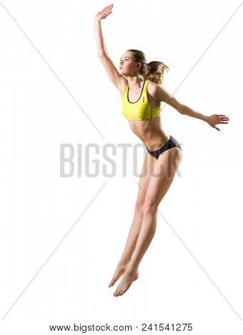 Young woman beach volleyball player (ver without ball)