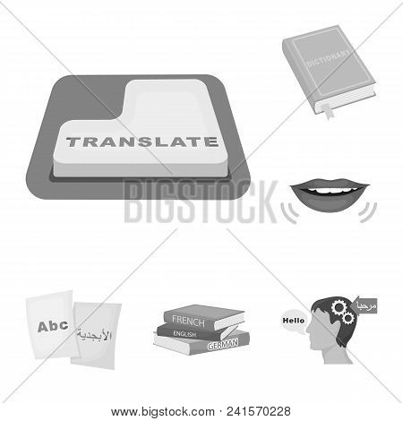 Translator And Linguist Monochrome Icons In Set Collection For Design. Interpreter Vector Symbol Sto
