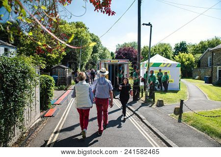 Windsor, Berkshire, United Kingdom - May 19, 2018: Senior Couple Heading To Royal Wedding Marriage C