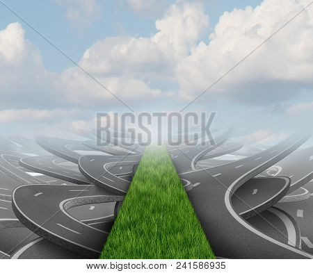 Green Path Concept As A Grass Road Success Symbol For Renewable Environmentaly Friendly Energy With 