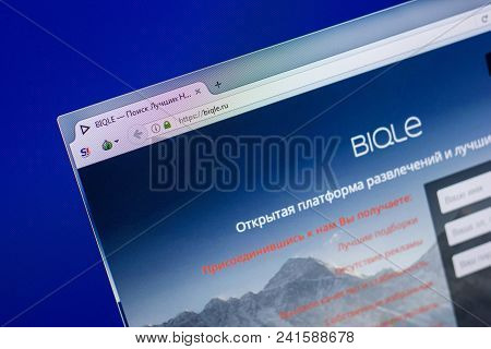Ryazan, Russia - May 20, 2018: Homepage Of Biqle Website On The Display Of Pc, Url - Biqle.ru