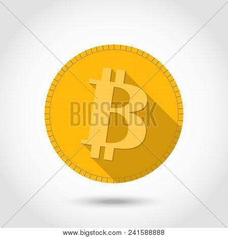 Bitcon Icon Flat Design.cryptocurrency.virtual Money Illustration Cartoon