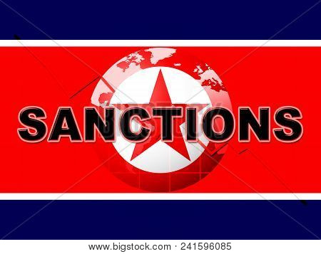 Sanctions Or No Versus North Korea 3D Illustration